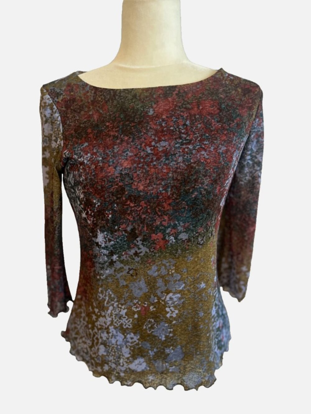 Vtg Y2K Top M Lace Abstract Mesh Whimsigoth Fairy Medium